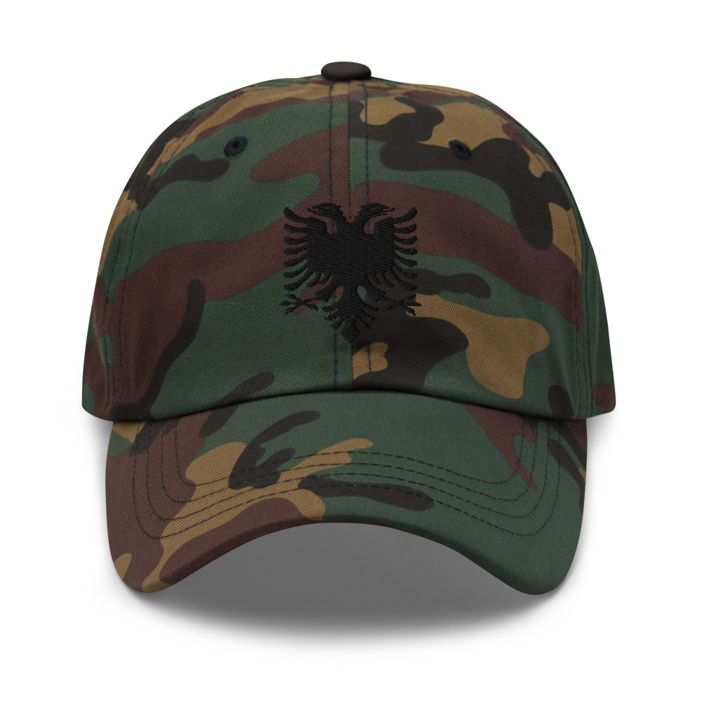 Albanian Eagle Embroidered Green Camo Classic Dad Hat