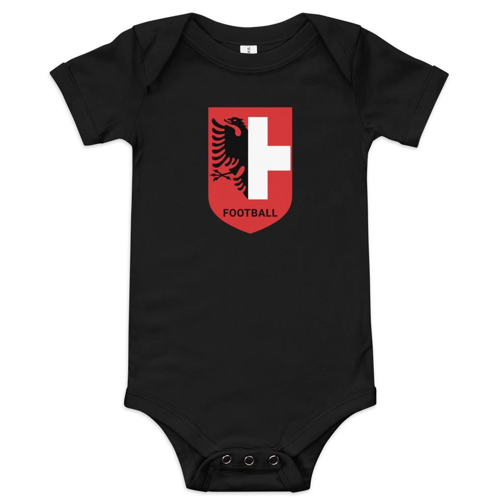 Albanian + Switzerland Football Baby Bodysuit Onesie T-Shirt