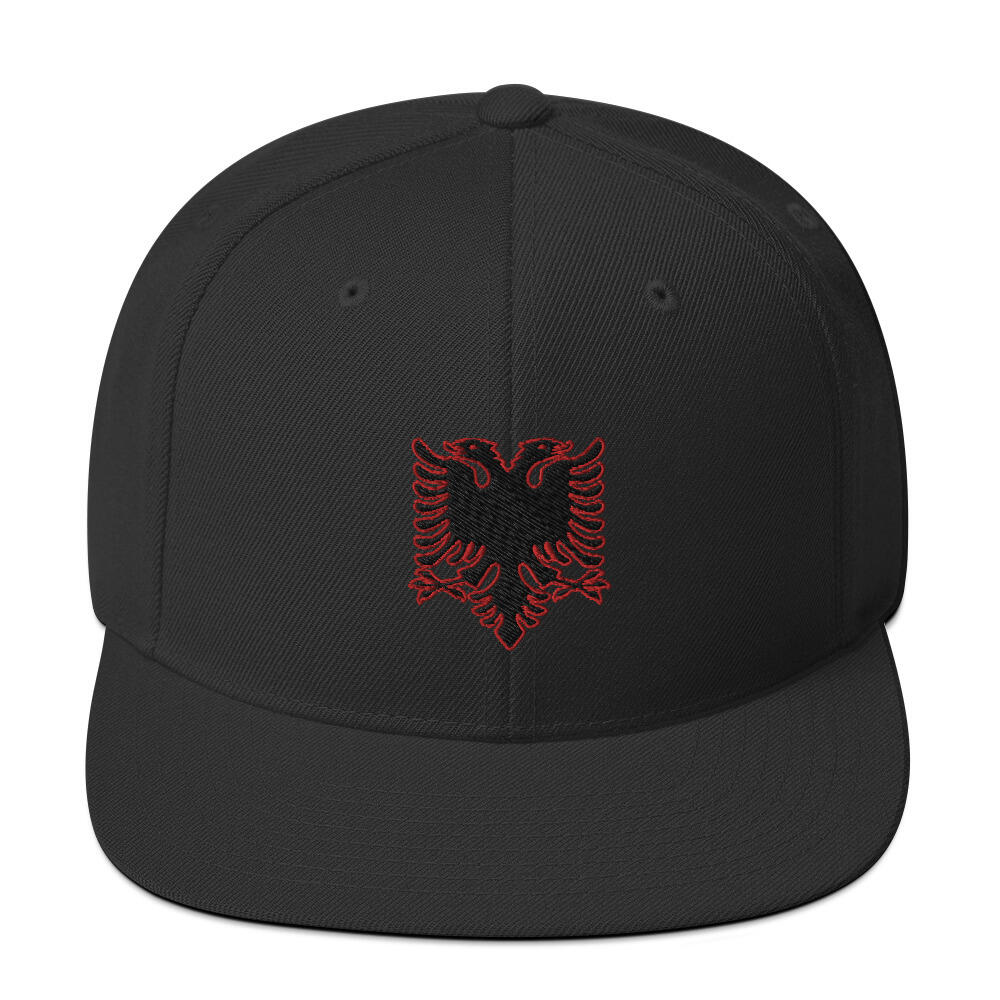 Albanian Eagle Embroidered Snapback Hat